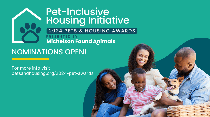 Nominations for the 2024 Pets and Housing Awards are now Open!