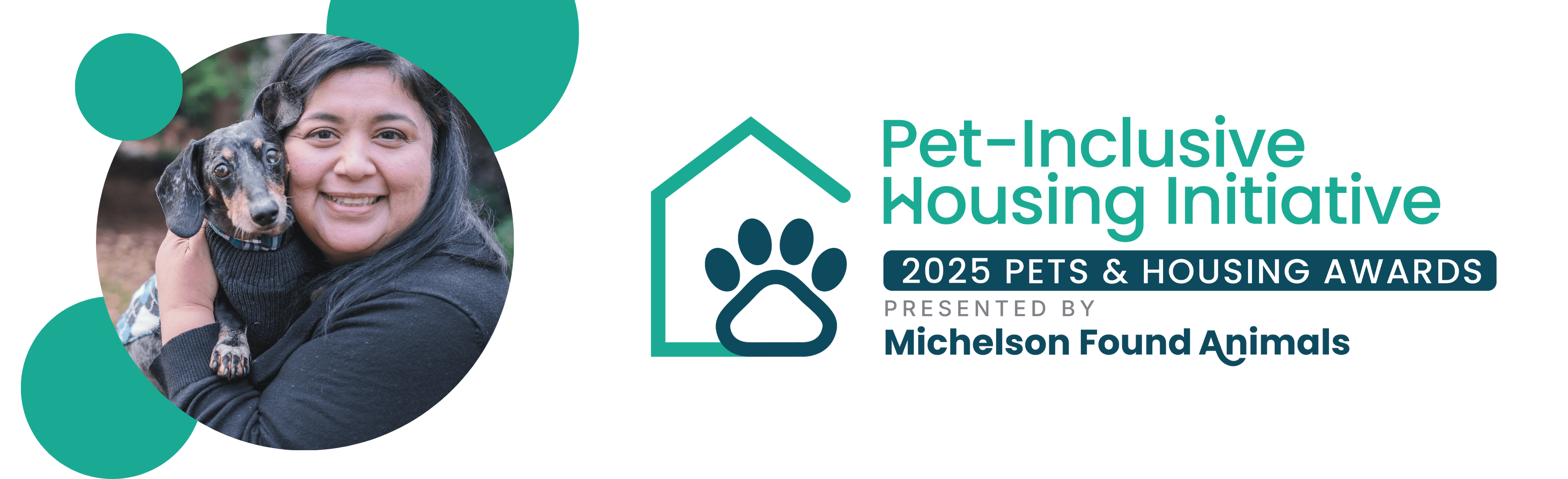 2025 Pets and Housing Awards Winners Two women with dog at apartment complex